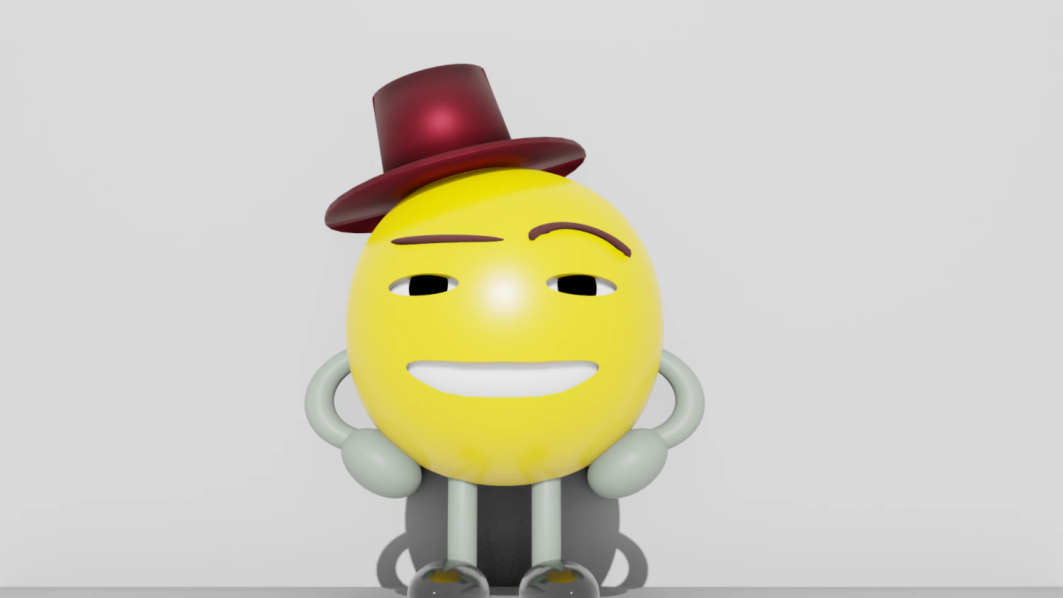 Yellow smiley emoji 3D Model .c4d .max .obj .3ds .fbx .stl .blend 