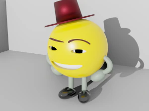 Yellow smiley emoji 3D Model