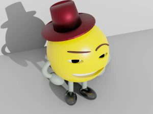 Yellow smiley emoji 3D Model