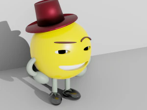 Yellow smiley emoji 3D Model