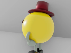 Yellow smiley emoji 3D Model