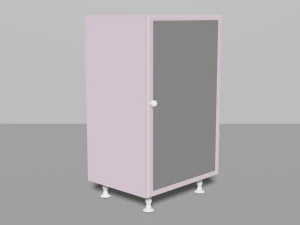 Beautiful pink cabinet with glass door 3D Model