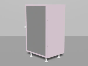 Beautiful pink cabinet with glass door 3D Model
