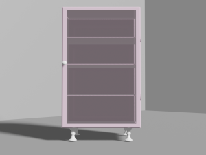 Beautiful pink cabinet with glass door Modelo 3D