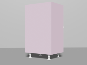 Beautiful pink cabinet with glass door Modelo 3D