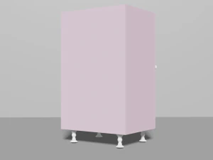 Beautiful pink cabinet with glass door 3D Model