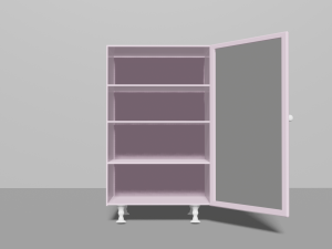 Beautiful pink cabinet with glass door Modelo 3D