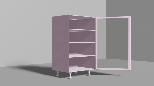 Beautiful pink cabinet with glass door Modelo 3D .c4d .max .obj .3ds .fbx .stl .blend 