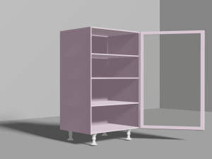 Beautiful pink cabinet with glass door Modelo 3D