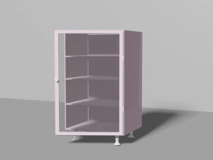 Beautiful pink cabinet with glass door 3D Model