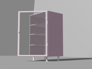 Beautiful pink cabinet with glass door Modelo 3D