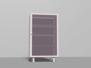 Beautiful pink cabinet with glass door Modelo 3D