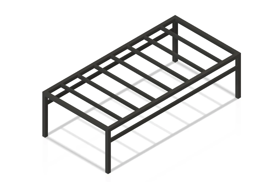 Metal Bed 3D Model .c4d .max .obj .3ds .fbx .stl .blend 