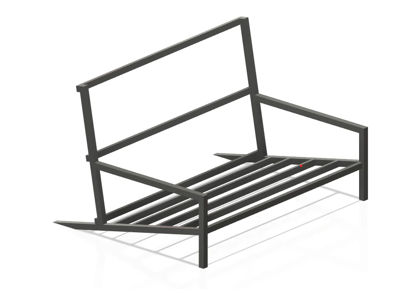 Metal Armchair 3D Model .c4d .max .obj .3ds .fbx .stl .blend