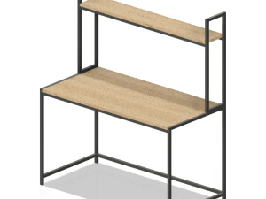 Scrivania moderna in metallo e legno Modello 3D