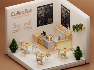 Coffe Bar 3D Model