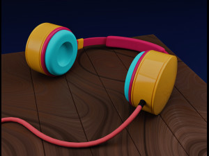 Headphones and MP4 player Model 3D