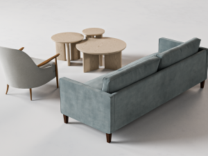 The Crosby Sofa-The Leroy Chair-The Morro Tables 3D Model