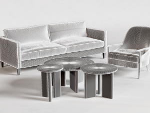 The Crosby Sofa-The Leroy Chair-The Morro Tables 3D Model