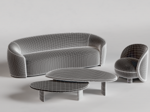 The Chelsea sofa-The Laight chair-The Vestry tables-Maiden Home Modelo 3D