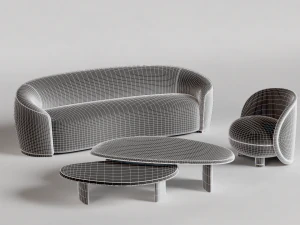 El sof&aacute; Chelsea-La silla Laight-Las mesas Vestry-Maiden Home Modelo 3D