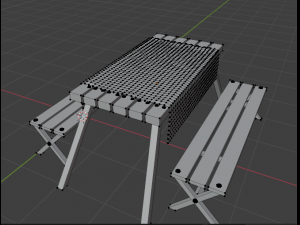 Camping table with benches 3D Модель