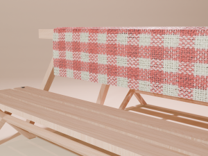 Camping table with benches 3D Модель