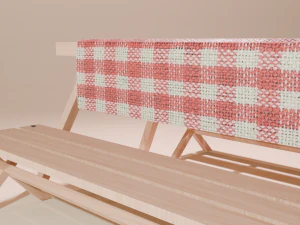 Camping table with benches 3D Model