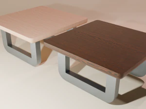 आधुनिक ओक लकड़ी की मेजों का सेट 3D मॉडल