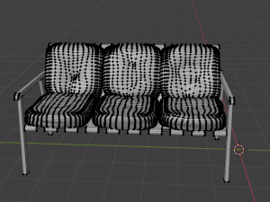 Wooden bench with fabric cushions 3D Model