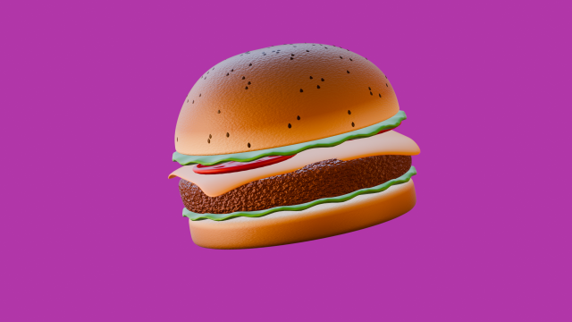 Hamburger 3Dモデル .c4d .max .obj .3ds .fbx .stl .blend 