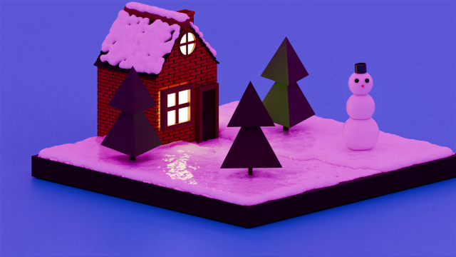 Winter house 3Dモデル .c4d .max .obj .3ds .fbx .stl .blend