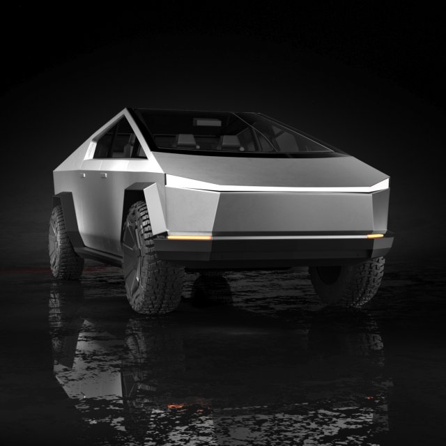 Tesla Cybertruck 2024 3D Модель .c4d .max .obj .3ds .fbx .stl .blend 