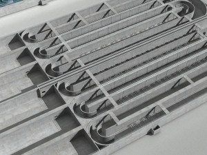 Sewage treatment plant facilities Model 3D