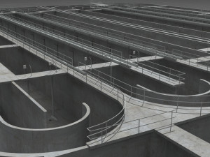 Sewage treatment plant facilities Model 3D