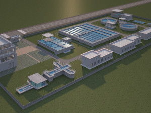 Wastewater Treatment Plant 3D Модель