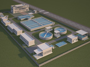 Wastewater Treatment Plant Modello 3D