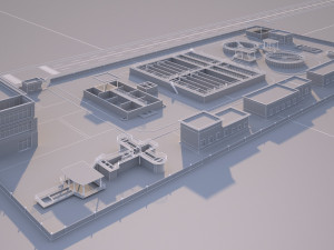 Wastewater Treatment Plant Modello 3D