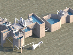 Wastewater treatment equipment Model 3D