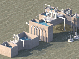Wastewater treatment equipment Model 3D
