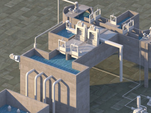 Wastewater treatment equipment Model 3D