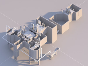 Wastewater treatment equipment Model 3D