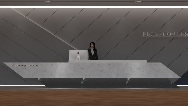 Front desk 3D Model .c4d .max .obj .3ds .fbx .stl .blend 