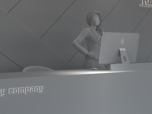 Front desk 3D Model