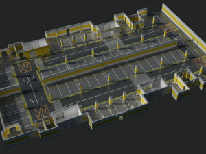 Garage Underground parking lot 3Dモデル