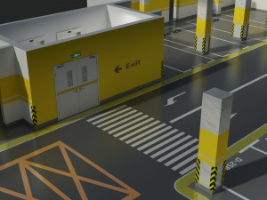 Garage Underground parking lot Model 3D