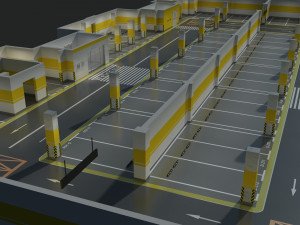 Garage Underground parking lot Model 3D