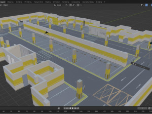 Garage Underground parking lot Model 3D