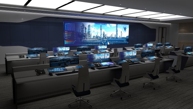 Modern control room Model 3D .c4d .max .obj .3ds .fbx .stl .blend 