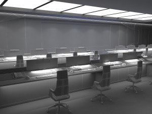Modern control room Model 3D